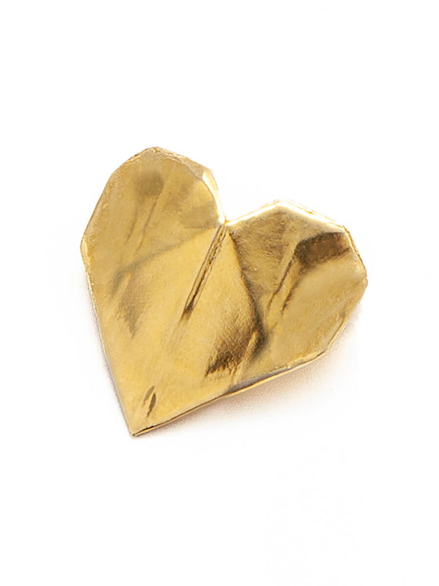 Open Folded Heart Brooch