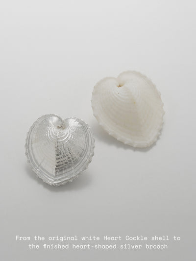 Shell Heartbeat Brooch