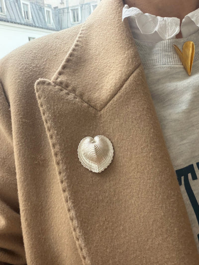 Shell Heartbeat Brooch