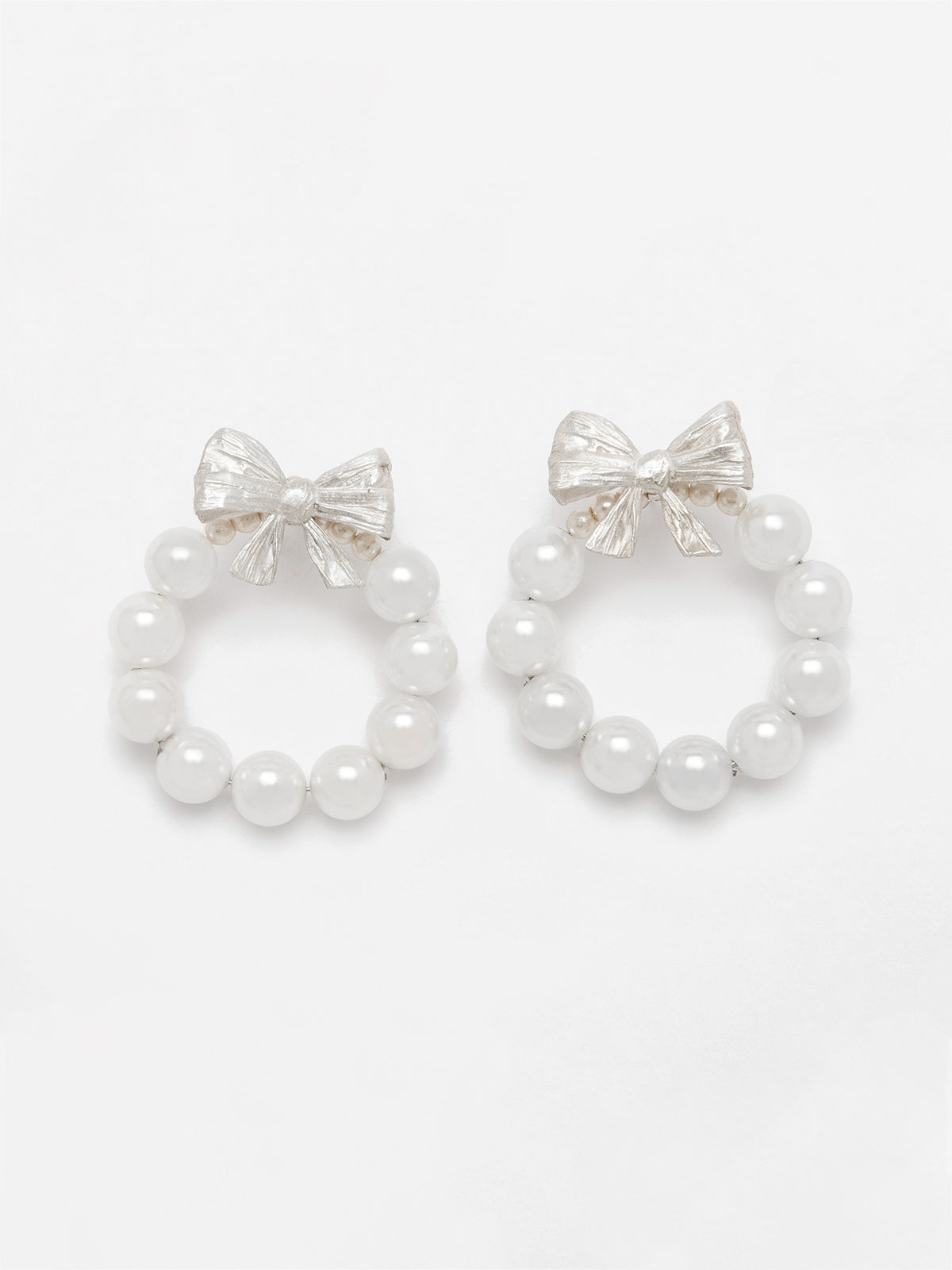 Bows and Pearls Hoops