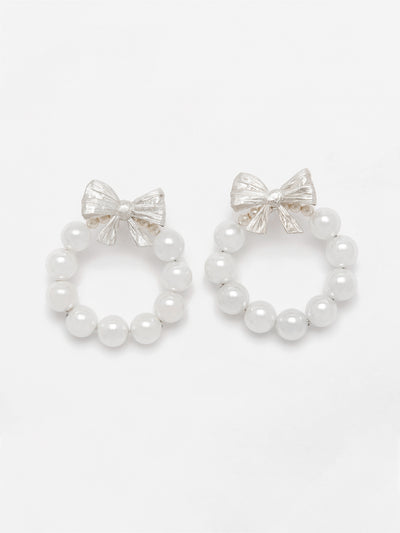 Bows and Pearls Hoops