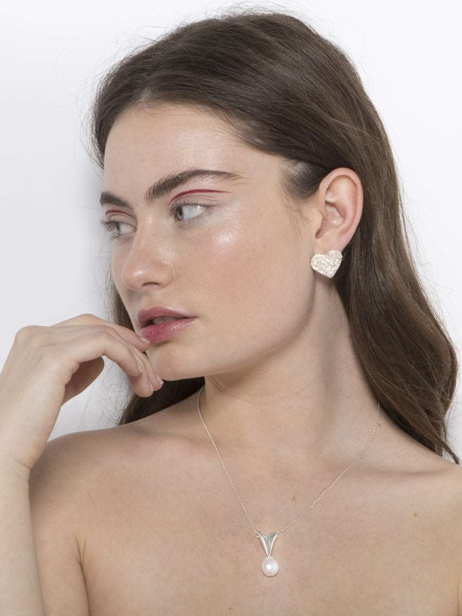 Semi Sweet Sparkling Hearts Earrings