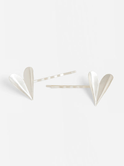 Folded Heart Hairpin
