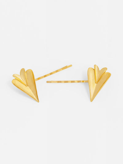 Two Folded Hearts Hairpin