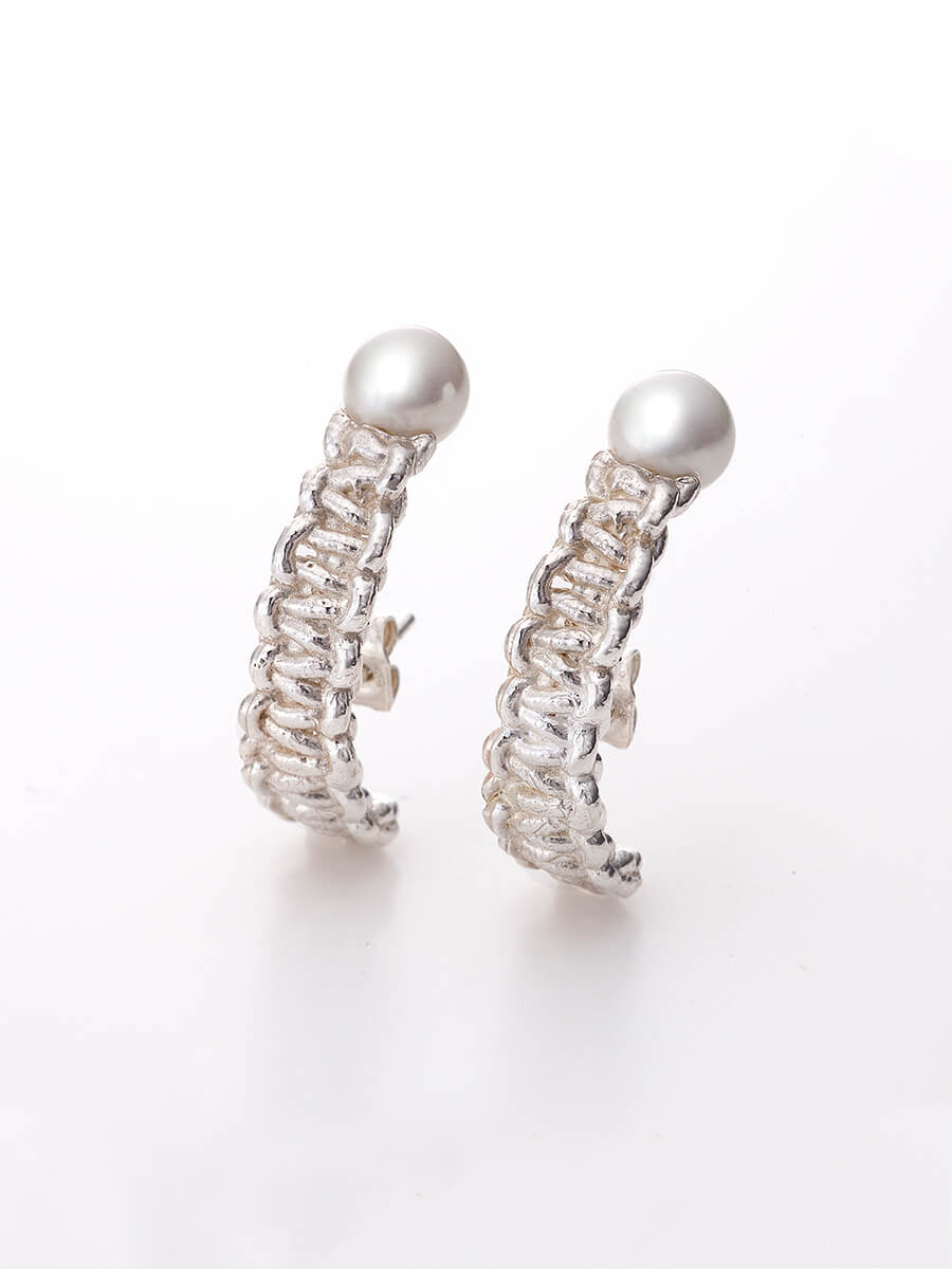 Mizuhiki & Pearls Earrings – Mirit Weinstock